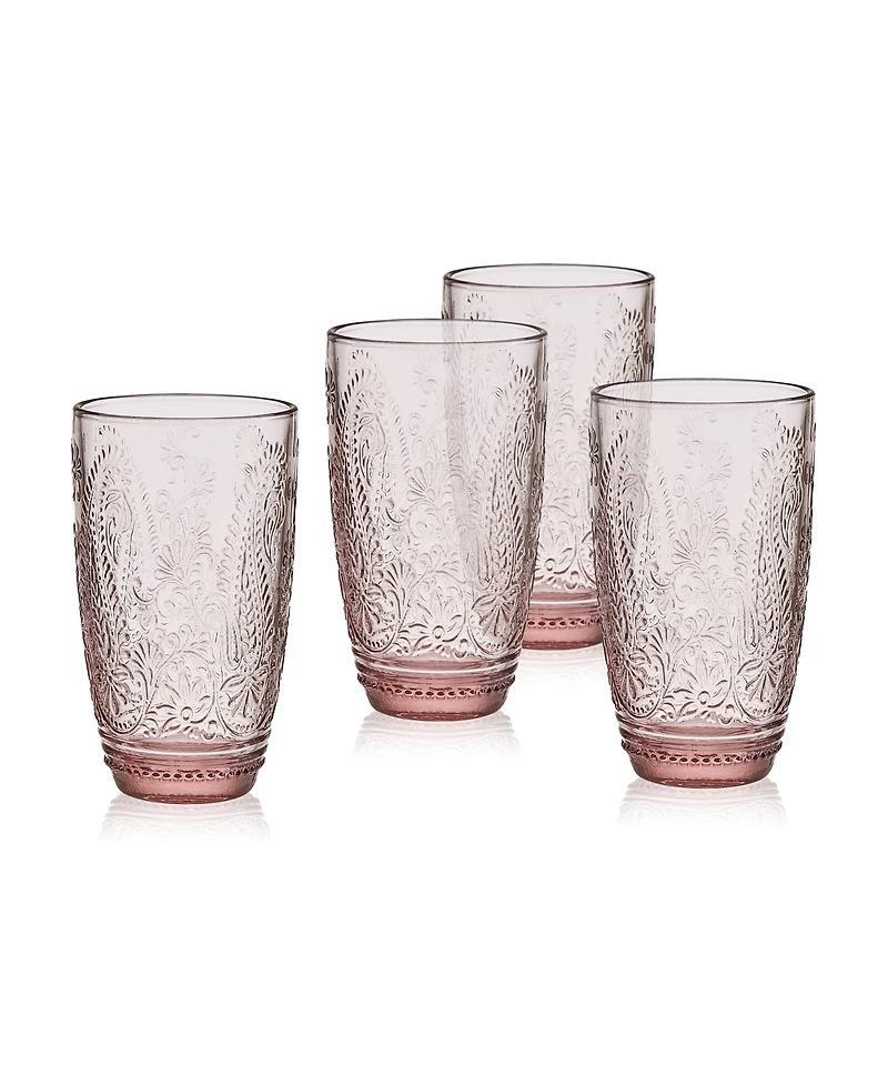 Fitz and Floyd Maddi 15-oz Highball Glasses 4-Piece Set