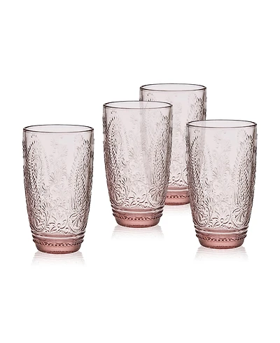 Fitz and Floyd Maddi 15-oz Highball Glasses 4-Piece Set