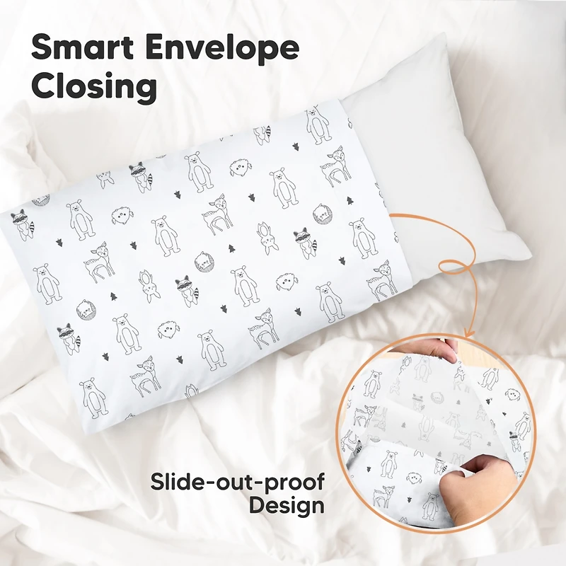 KeaBabies Toddler Pillowcase for 14X20 Pillow, Organic Pillow Case, Travel Case Cover