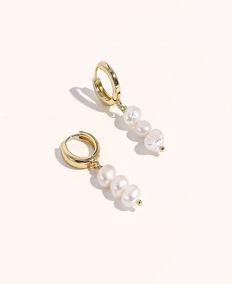 Joey Baby 18K Gold Plated Freshwater Pearls - Jackie Earrings for Women