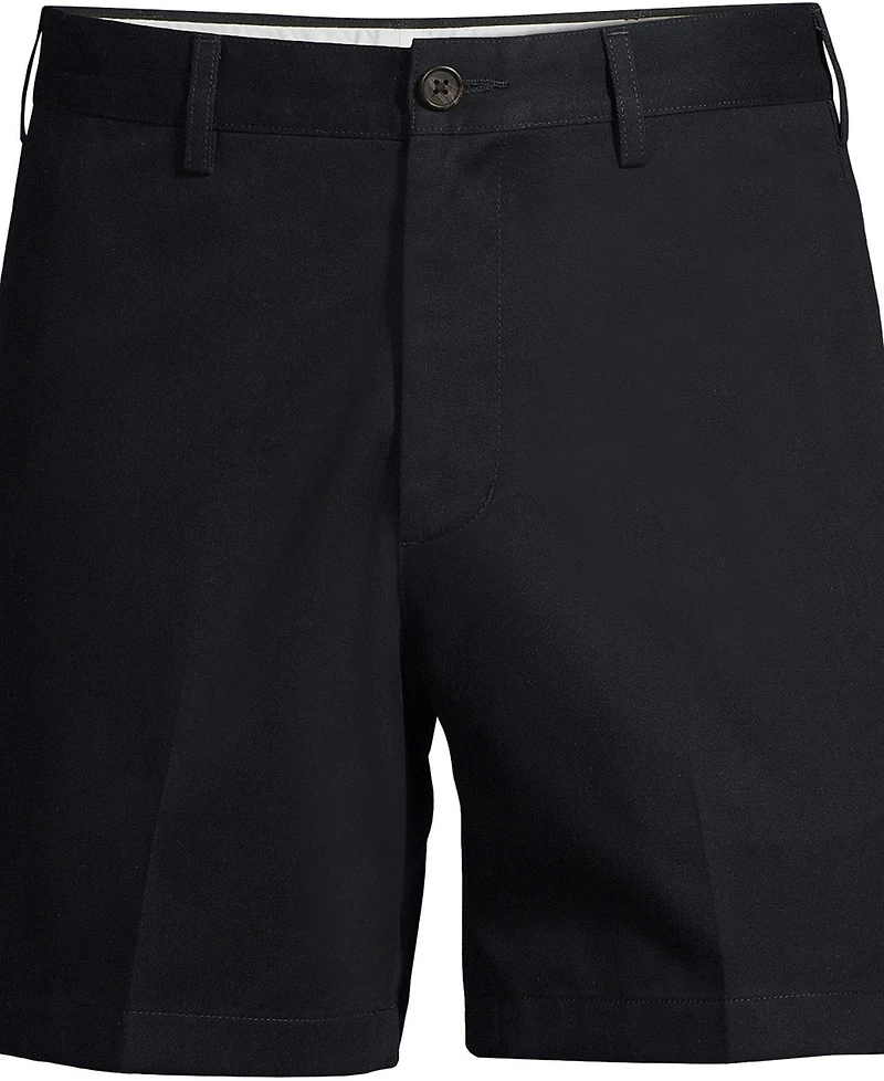Lands' End Men's No Iron 6" Plain Front Chino Short