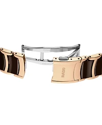 Rado Unisex Swiss Automatic Centrix Diamond (1/ ct. t.w.) High-Tech Ceramic & Rose Gold Pvd Bracelet Watch 39mm
