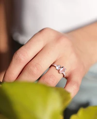 Morganite (1-1/6 ct. t.w.), Aquamarine (3/8 t.w.) & White Topaz Ring 10k Rose Gold