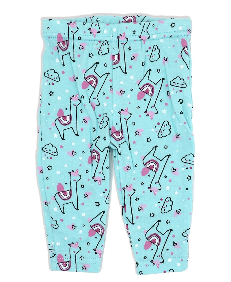 Lily & Jack Baby Girls Lamacorn Bodysuit, Leggings, Socks and Headband, 4 Piece Set