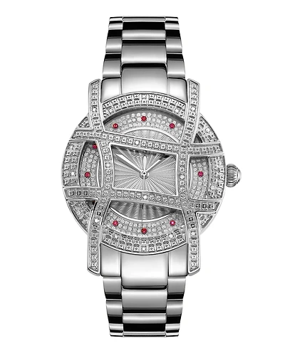 Jbw Women's Olympia Silver-Tone Stainless Steel Watch, 38mm