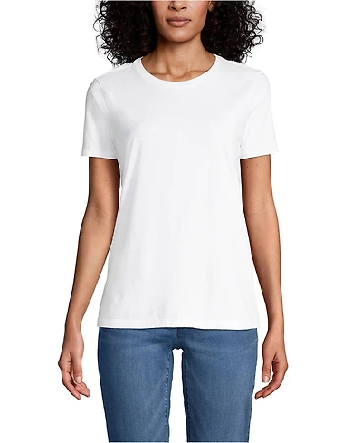 Lands' End Women's Relaxed Supima Cotton Short Sleeve Crewneck T-Shirt