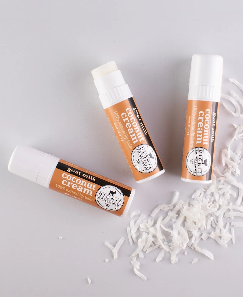 Dionis Coconut Cream Lip Balm Set, 3 Piece