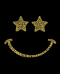 La Pop Art Men's Rockstar Smiley Word Long Sleeve T-shirt
