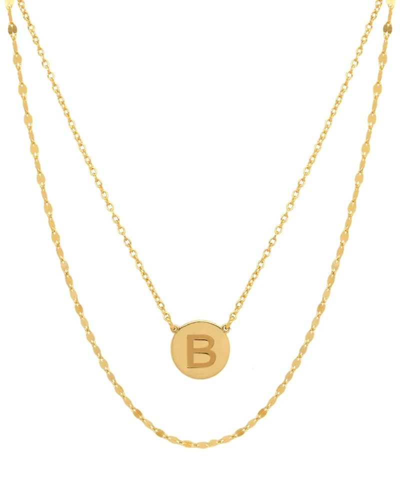 Initial Disc Layered Pendant Necklace in 18k Gold-Plated Sterling Silver, Created for Macy's
