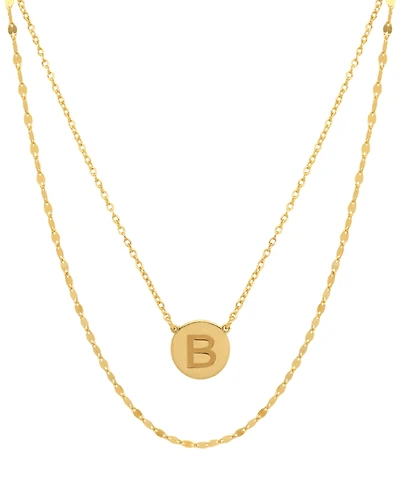 Initial Disc Layered Pendant Necklace in 18k Gold-Plated Sterling Silver, Created for Macy's