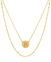 Initial Disc Layered Pendant Necklace in 18k Gold-Plated Sterling Silver, Created for Macy's