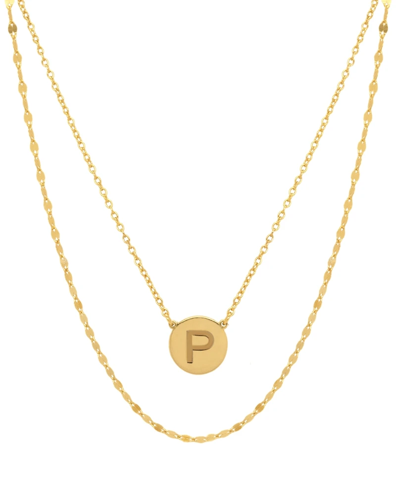 Initial Disc Layered Pendant Necklace in 18k Gold-Plated Sterling Silver, Created for Macy's