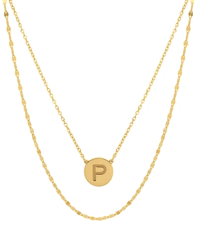 Initial Disc Layered Pendant Necklace in 18k Gold-Plated Sterling Silver, Created for Macy's