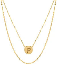 Initial Disc Layered Pendant Necklace in 18k Gold-Plated Sterling Silver, Created for Macy's