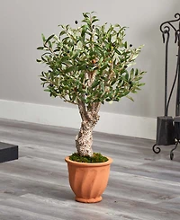 Nearly Natural 3' Olive Artificial Tree in Terracotta Planter