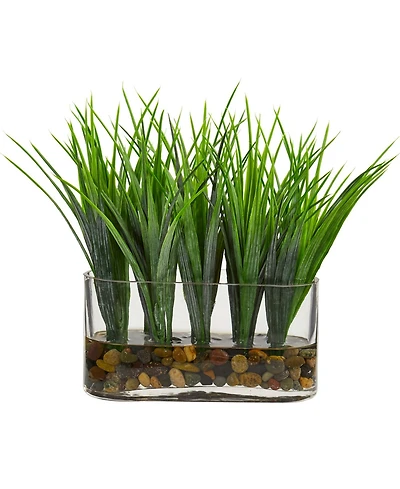 Nearly Natural Vanilla Grass Artificial Plant in Oval Vase