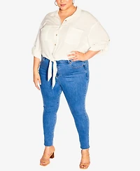 City Chic Plus Tropical Tie Top