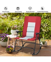 Costway Foldable Rocking Padded Chair Portable Camping Chair