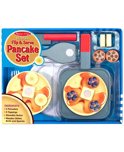 Melissa and Doug Kids' Wooden Flip & Serve Toy Pancake Set