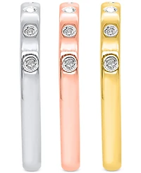 3-Pc. Set Diamond Tri-Tone Stack Rings (1/5 ct. t.w.)