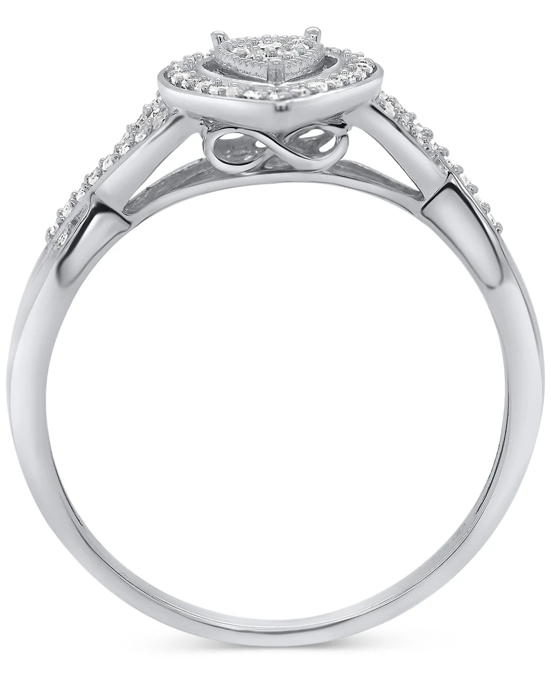 Diamond Teardrop Ring (1/5 ct. t.w.) Sterling Silver
