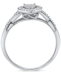 Diamond Teardrop Ring (1/5 ct. t.w.) Sterling Silver