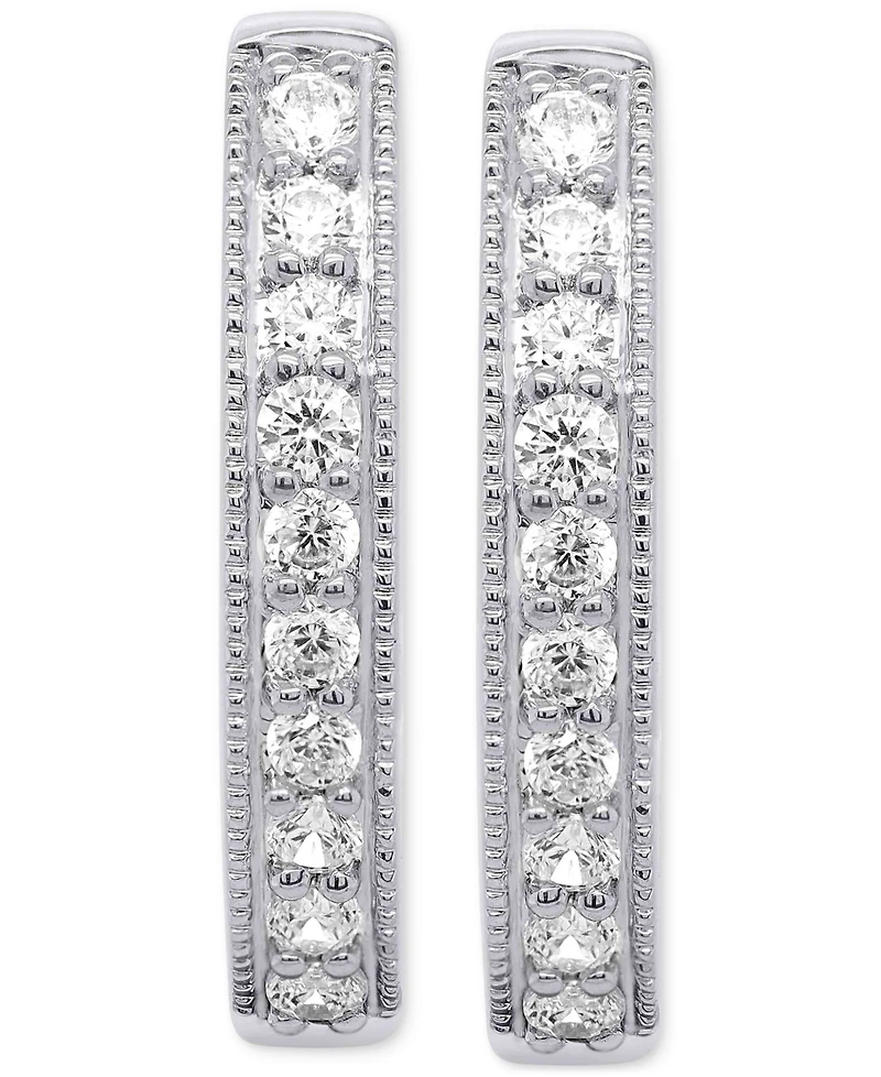 Forever Grown Diamonds Lab-Created Diamond Small Hoop Earrings (1/2 ct. t.w.) in Sterling Silver or 14k Gold-Plated Sterling Silver
