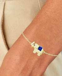 Cubic Zirconia & Enamel Raised Trunk Elephant Bolo Bracelet
