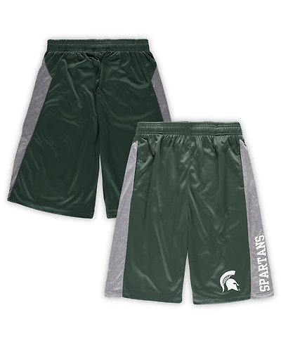Men's Green Michigan State Spartans Big and Tall Textured Shorts