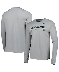 Men's Nike Gray Michigan State Spartans Team Practice Performance Long Sleeve T-shirt