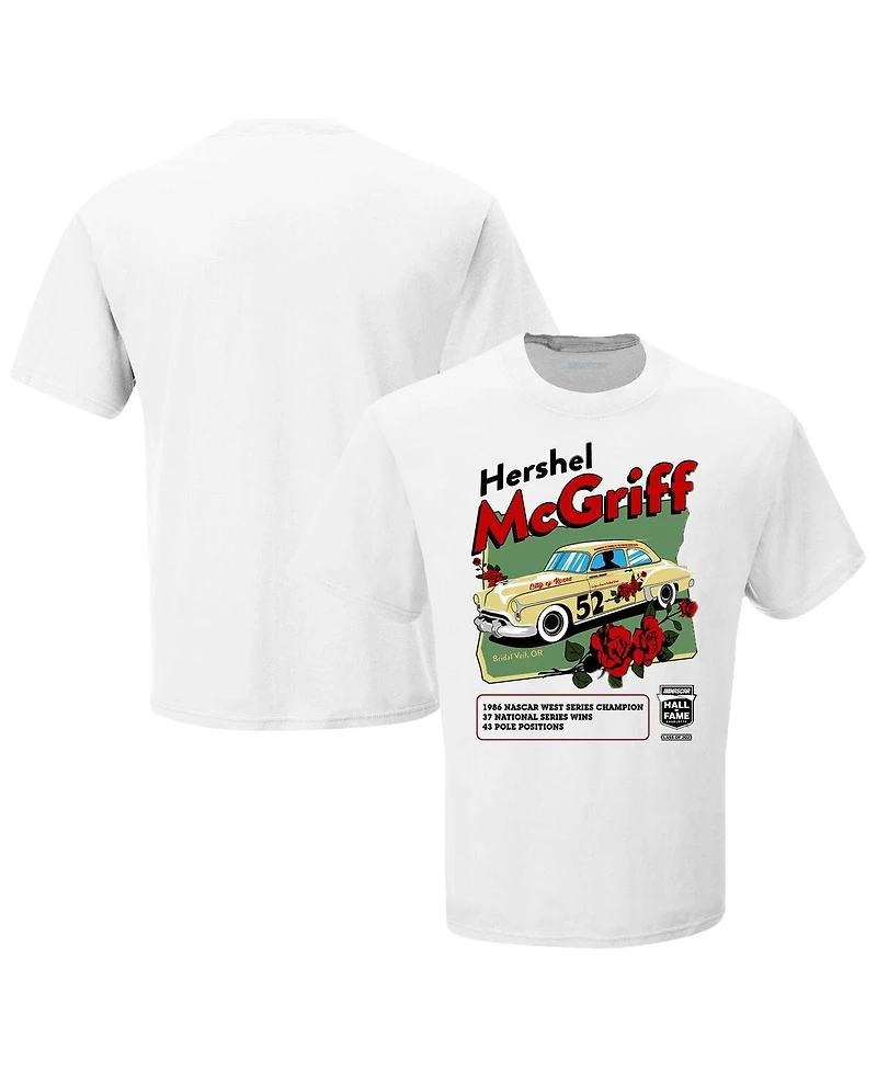Men's Checkered Flag Sports White Hershel McGriff Nascar Hall of Fame Class of 2023 Inductee T-shirt