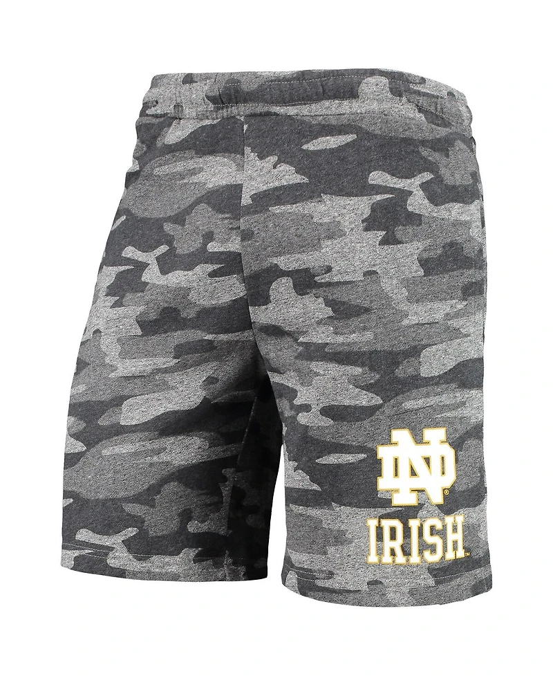 Men's Concepts Sport Charcoal, Gray Notre Dame Fighting Irish Camo Backup Terry Jam Lounge Shorts