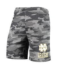 Men's Concepts Sport Charcoal, Gray Notre Dame Fighting Irish Camo Backup Terry Jam Lounge Shorts