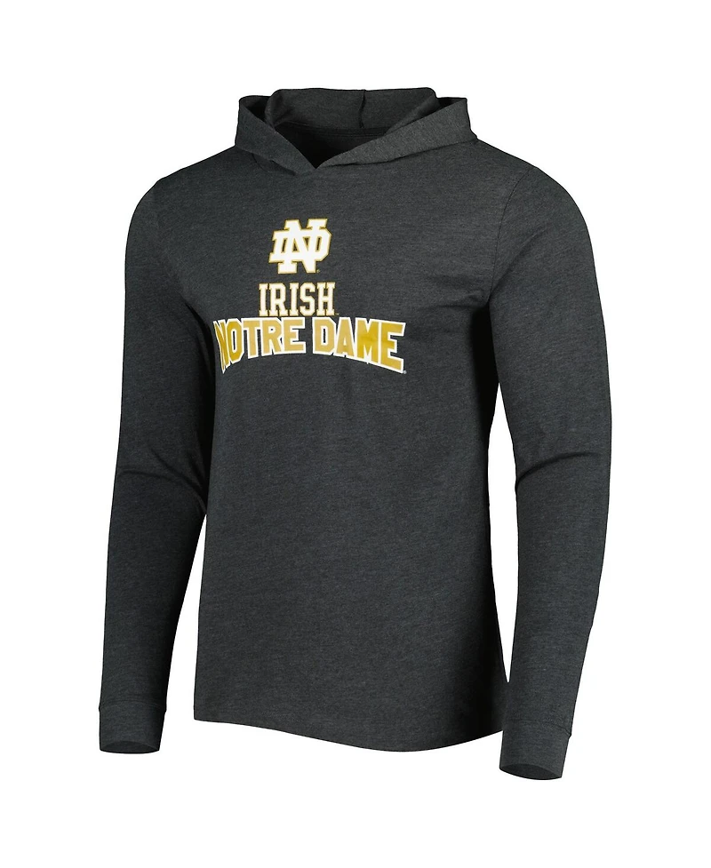 Men's Concepts Sport Heathered Green, Charcoal Notre Dame Fighting Irish Meter Long Sleeve Hoodie T-shirt and Jogger Pants Set