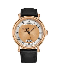 Alexander Men's Triumph Automatic Black Leather , Two-Tone Dial , 49mm Round Watch