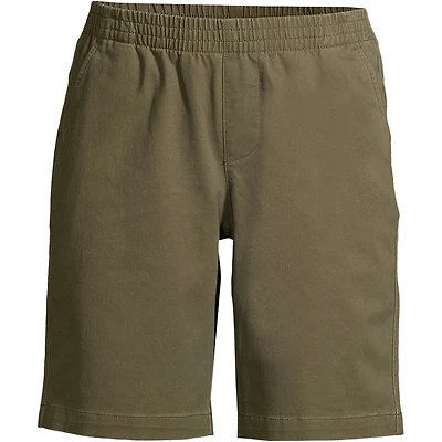 Lands' End Petite Mid Rise Elastic Waist Pull On 10" Knockabout Chino Bermuda Shorts