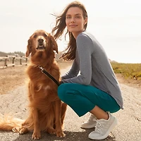 Lands' End Petite Moisture Wicking Upf Sun Long Sleeve Curved Hem Tunic Top