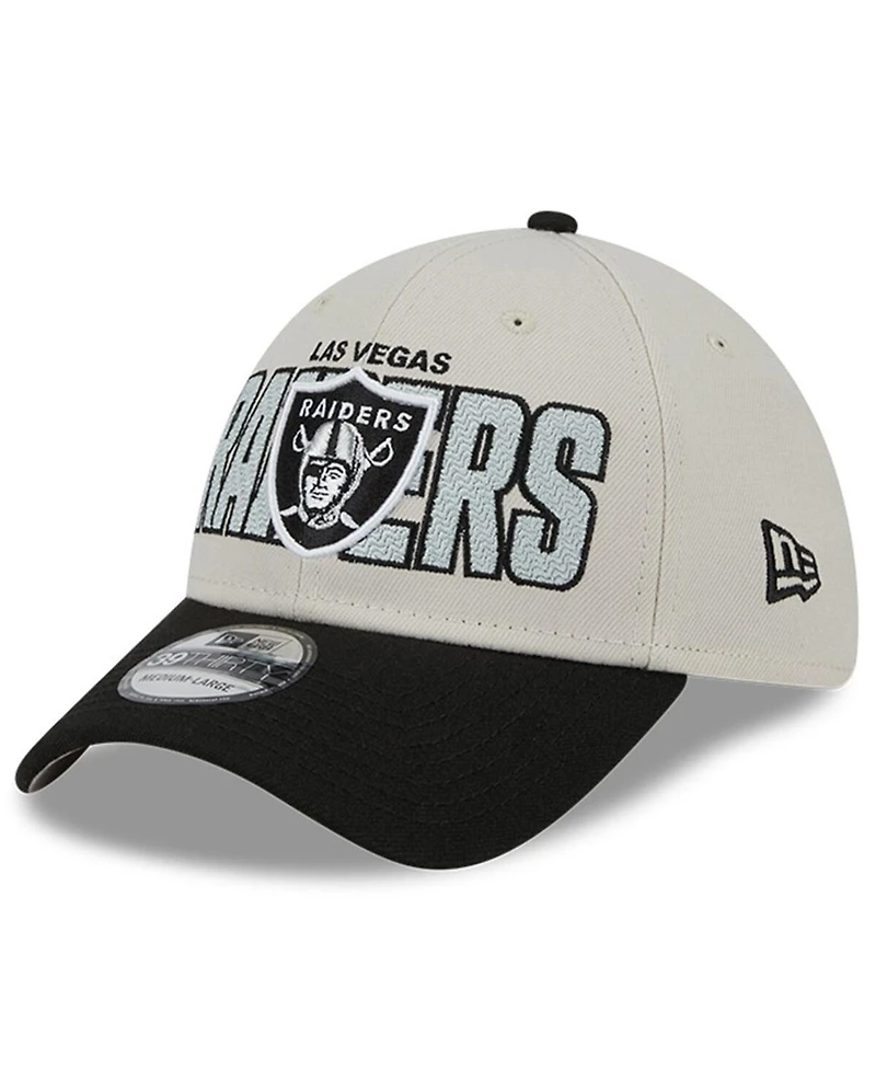 Men's New Era Stone, Black Las Vegas Raiders 2023 Nfl Draft 39THIRTY Flex Hat