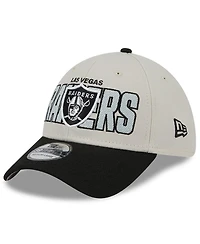 Men's New Era Stone, Black Las Vegas Raiders 2023 Nfl Draft 39THIRTY Flex Hat