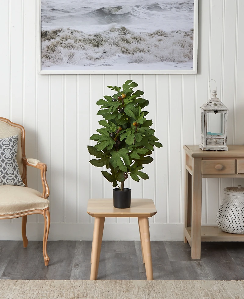 Nearly Natural 32" Artificial Fig Tree & Fruit