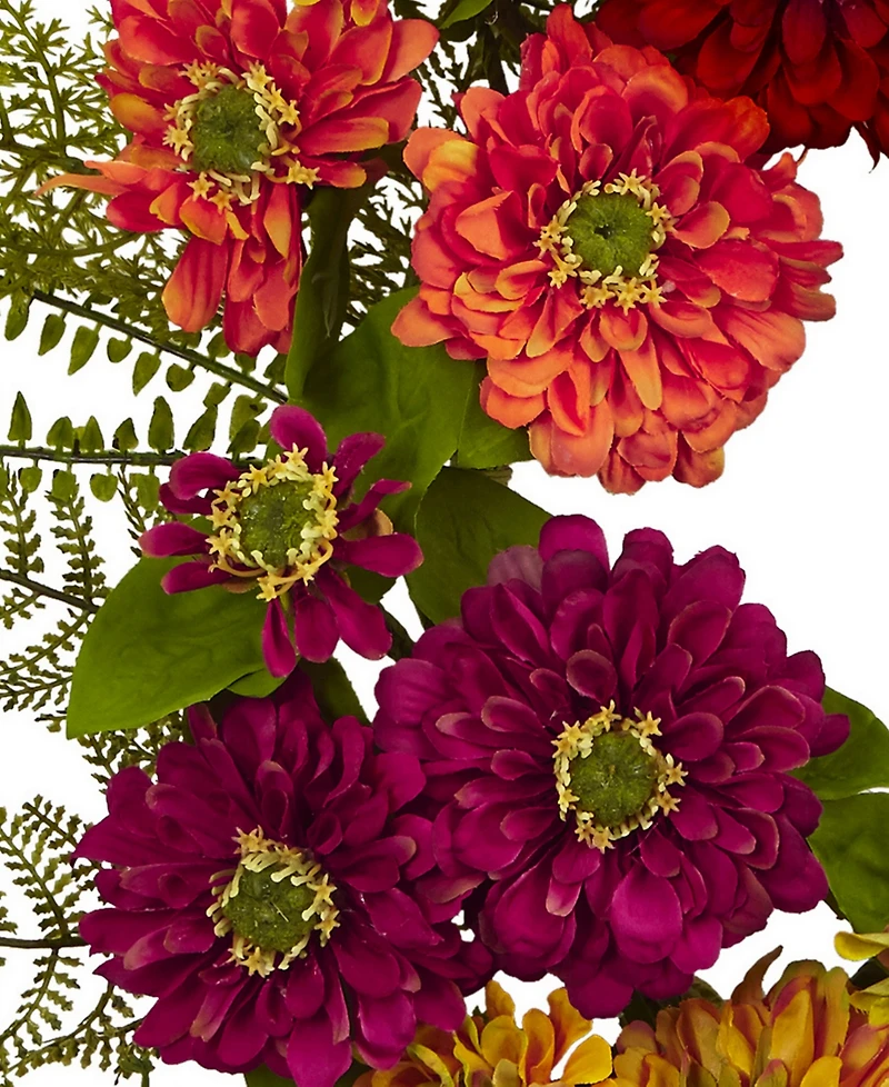 Nearly Natural Mixed Flower Wreath