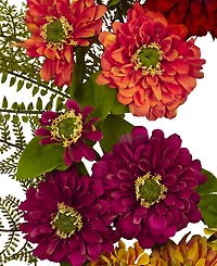 Nearly Natural Mixed Flower Wreath