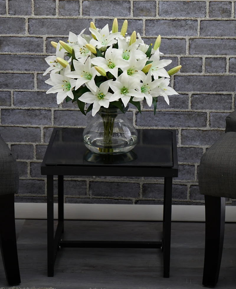 Nearly Natural 16"H Lily Silk Arrangement