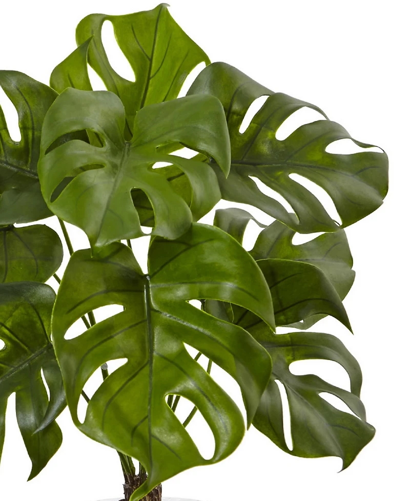 Nearly Natural 26" Monstera Artificial Plant in Glass Vase with Rocks