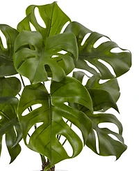 Nearly Natural 26" Monstera Artificial Plant in Glass Vase with Rocks
