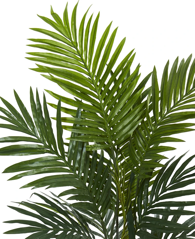 Nearly Natural 4.5' Kentia Palm Artificial Tree in Black-Washed Planter