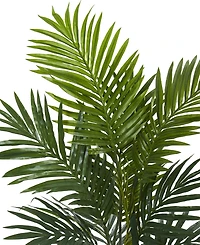 Nearly Natural 4.5' Kentia Palm Artificial Tree in Black-Washed Planter