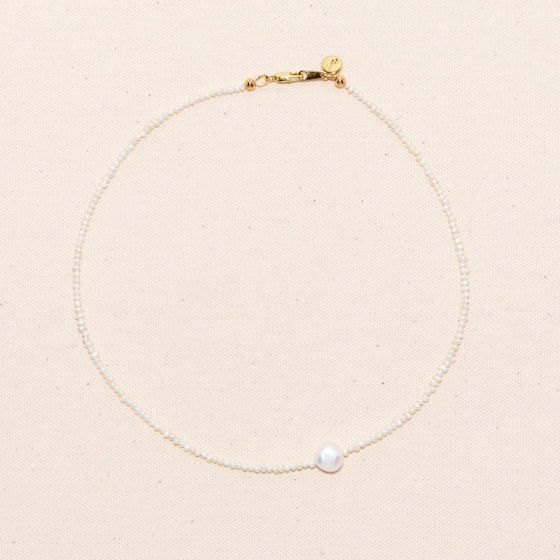 18K Gold Plated Freshwater Pearls - Rokas Necklace 16" For Women