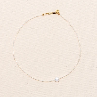 18K Gold Plated Freshwater Pearls - Rokas Necklace 16" For Women