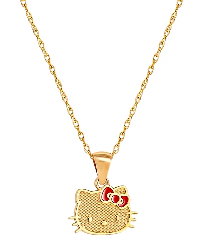 Enamel Bow Hello Kitty 18" Pendant Necklace in 10k Gold